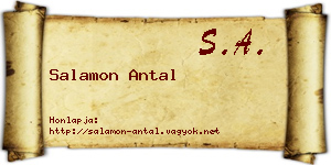 Salamon Antal névjegykártya